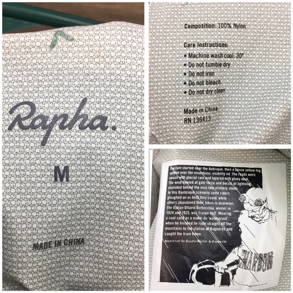 Rapha Mens Brevet Windblock‎ Cycling Jersey Jacket Green White Stripe Size M